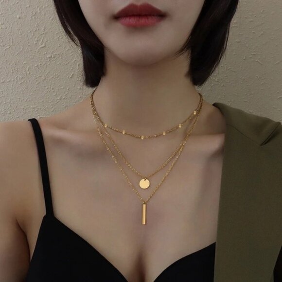 Anthropologie Jewelry - 14K Gold filled Layering Bar Necklace